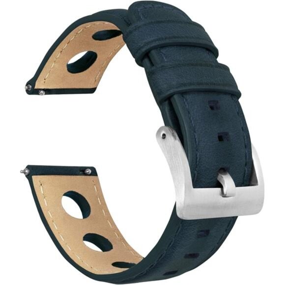 Horween Leather Straps with Integrated Quick Release Navy Blue